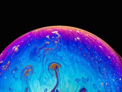 Abstract sphere reflecting light patterns